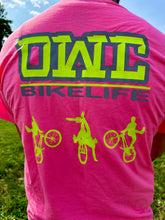 Load image into Gallery viewer, “FEARLESSGOAT OWC BIKELIFE T-SHIRT” PINK,LIME GREEN &amp; REFLECTIVE