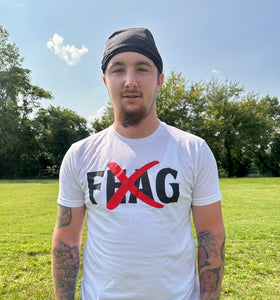 “❌FEAR FG T-SHIRT” WHITE,RED & BLACK